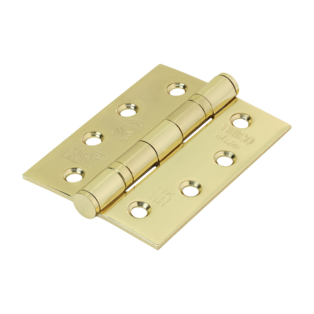 This is an image showing TIMCO Grade 13 Fire Door Hinges - Electro Brass Stainless Steel - 101 x 76 x 3 - 3 Pieces Blister Pack available from T.H Wiggans Ironmongery in Kendal, quick delivery at discounted prices.