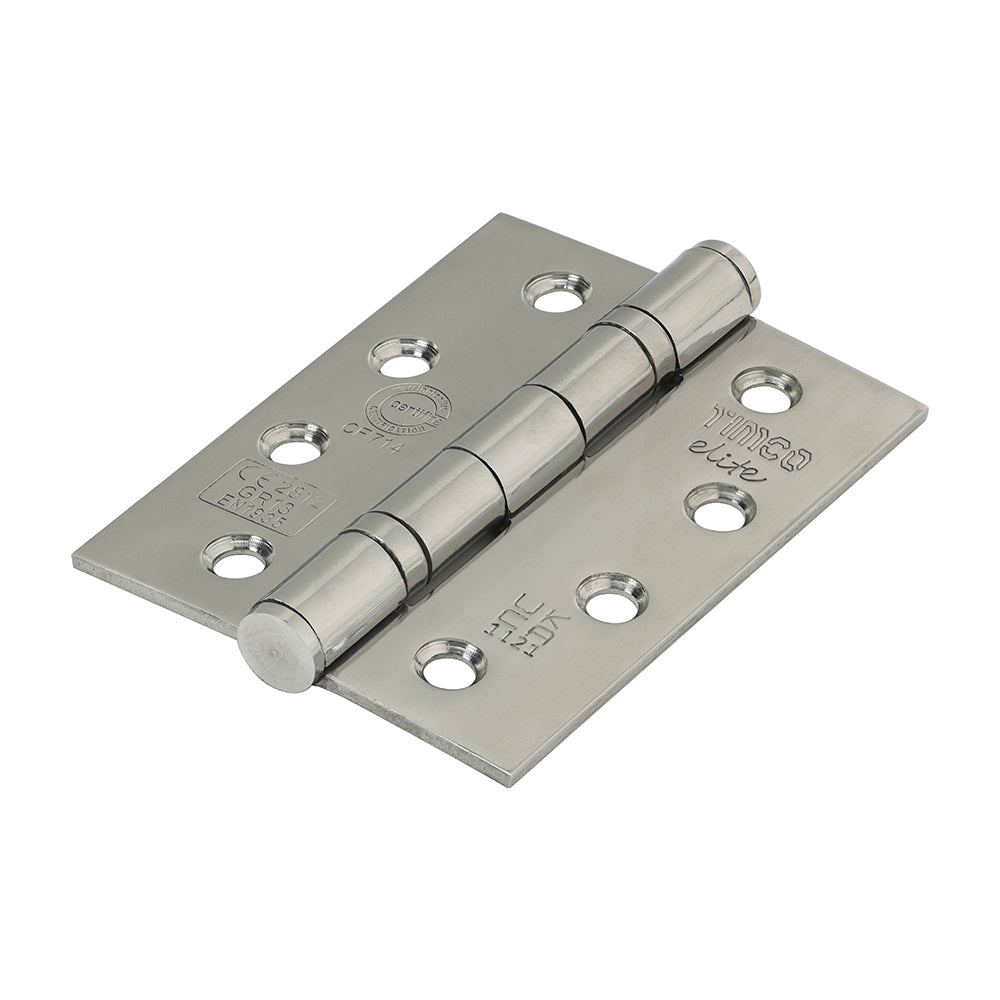 This is an image showing TIMCO Grade 13 Fire Door Hinges - Polished Stainless Steel - 101 x 76 x 3 - 2 Pieces Blister Pack available from T.H Wiggans Ironmongery in Kendal, quick delivery at discounted prices.