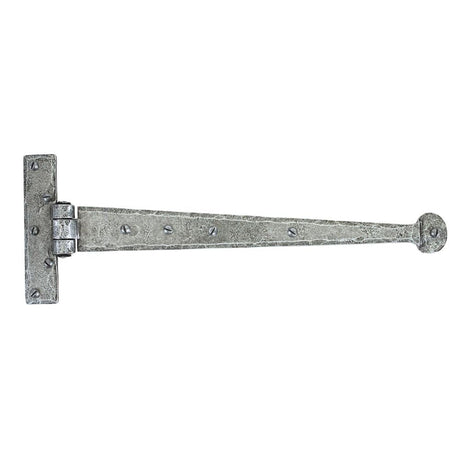 This is an image showing From The Anvil - Pewter 15" Penny End T Hinge (pair) available from T.H Wiggans Architectural Ironmongery in Kendal, quick delivery and discounted prices