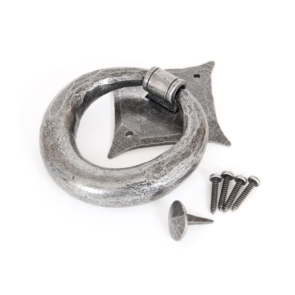 This is an image of From The Anvil - Pewter Ring Door Knocker available to order from T.H Wiggans Architectural Ironmongery in Kendal, quick delivery and discounted prices.