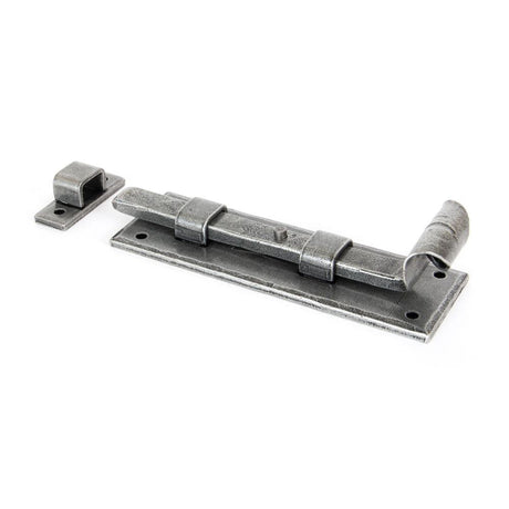 This is an image showing From The Anvil - Pewter 6" Straight Door Bolt available from T.H Wiggans Architectural Ironmongery in Kendal, quick delivery and discounted prices