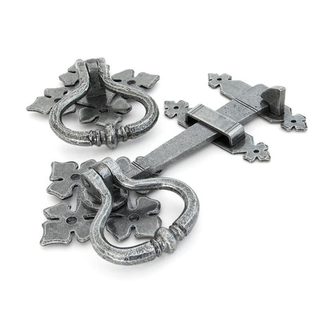 This is an image of From The Anvil - Pewter Shakespeare Latch Set available to order from T.H Wiggans Architectural Ironmongery in Kendal, quick delivery and discounted prices.