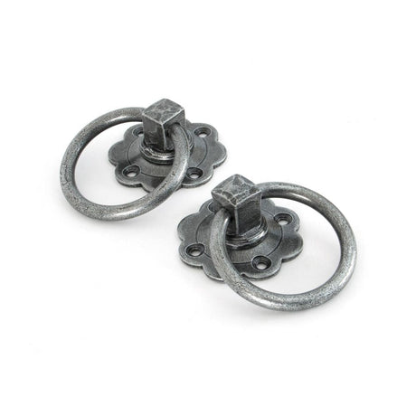 This is an image of From The Anvil - Pewter Ring Turn Handle Set available to order from T.H Wiggans Architectural Ironmongery in Kendal, quick delivery and discounted prices.