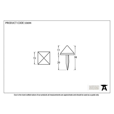 This is an image showing From The Anvil - Pewter Pyramid Door Stud - Small available from trade door handles, quick delivery and discounted prices