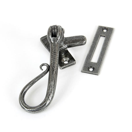 This is an image showing From The Anvil - Pewter Shepherd's Crook Fastener available from T.H Wiggans Architectural Ironmongery in Kendal, quick delivery and discounted prices