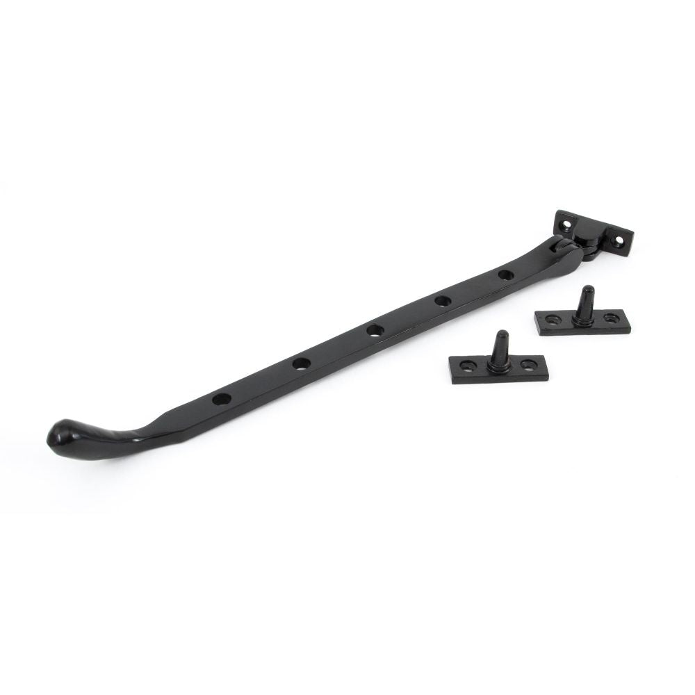 This is an image showing From The Anvil - Black 12" Cast Peardrop Stay available from T.H Wiggans Architectural Ironmongery in Kendal, quick delivery and discounted prices