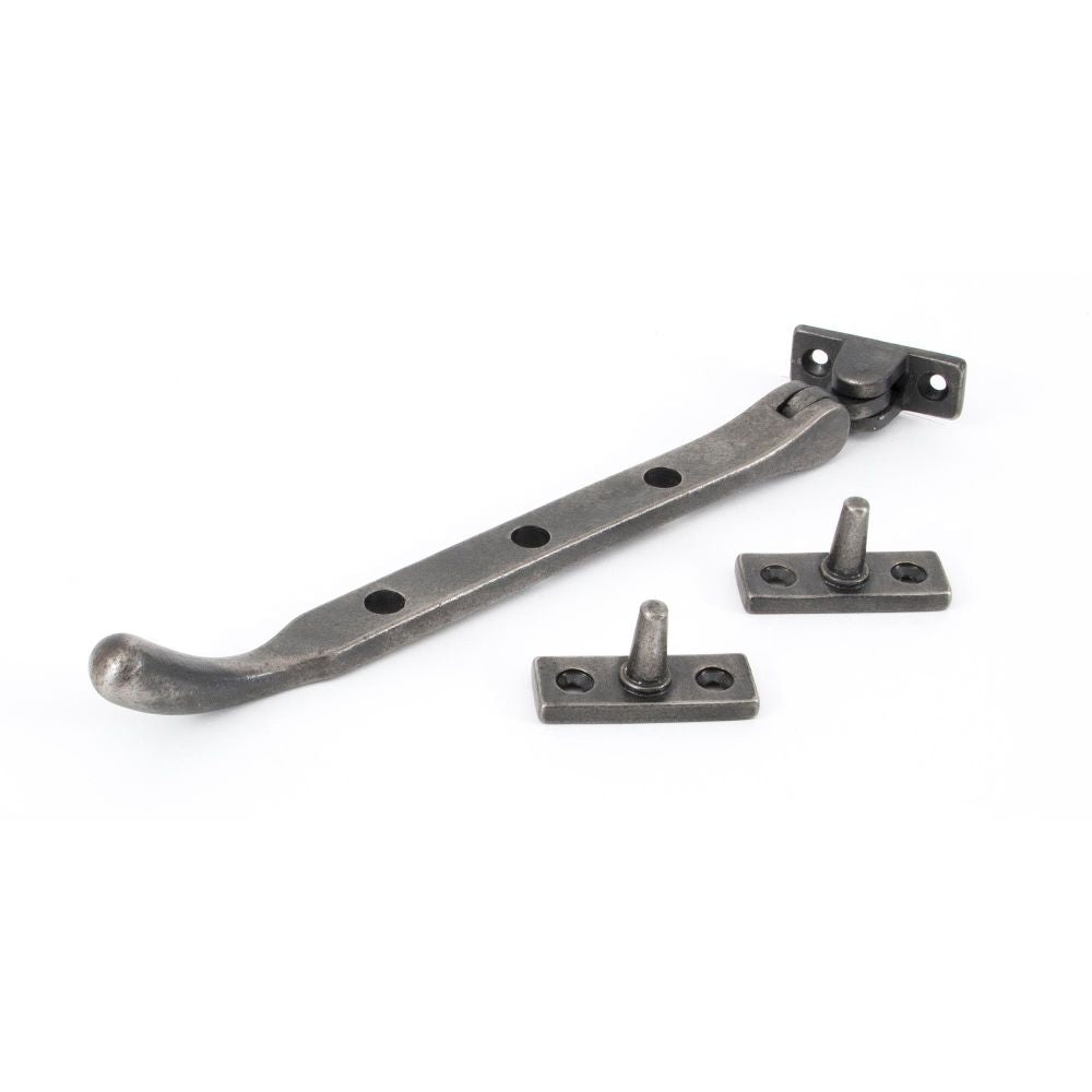 This is an image showing From The Anvil - Antique Pewter 8" Peardrop Stay available from T.H Wiggans Architectural Ironmongery in Kendal, quick delivery and discounted prices