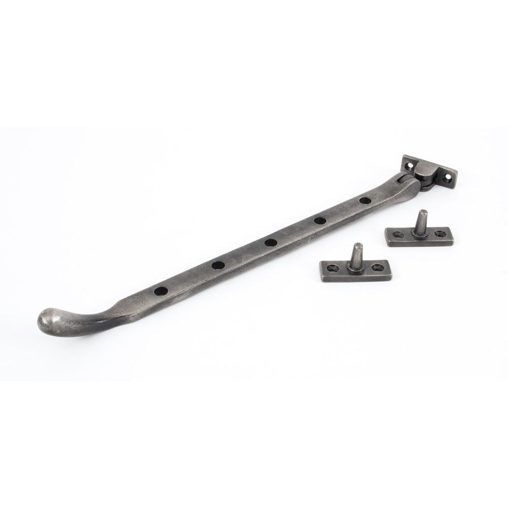 This is an image showing From The Anvil - Antique Pewter 12" Peardrop Stay available from T.H Wiggans Architectural Ironmongery in Kendal, quick delivery and discounted prices