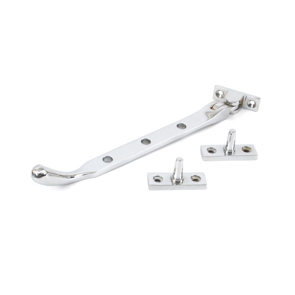 This is an image showing From The Anvil - Polished Chrome 8" Peardrop Stay available from T.H Wiggans Architectural Ironmongery in Kendal, quick delivery and discounted prices