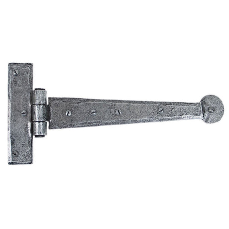 This is an image showing From The Anvil - Pewter 9" Penny End T Hinge (pair) available from T.H Wiggans Architectural Ironmongery in Kendal, quick delivery and discounted prices