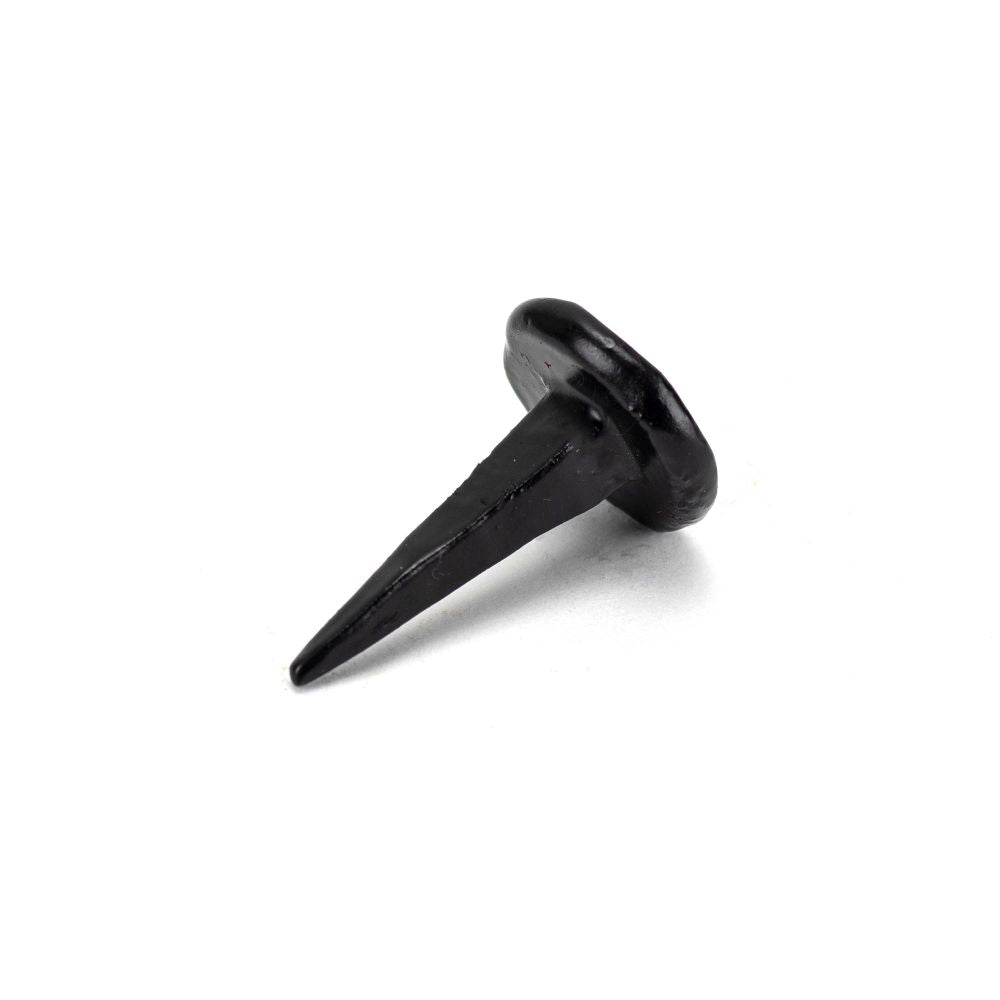 This is an image showing From The Anvil - Black 1" Handmade Nail (20mm HD DIA) available from trade door handles, quick delivery and discounted prices