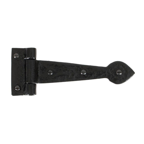 This is an image showing From The Anvil - Black Textured 6" Cast T Hinge (pair) available from T.H Wiggans Architectural Ironmongery in Kendal, quick delivery and discounted prices