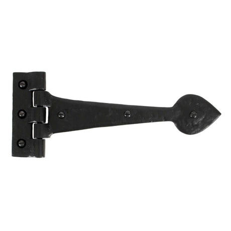 This is an image showing From The Anvil - Black Textured 10 1/2" Cast T Hinge (pair) available from T.H Wiggans Architectural Ironmongery in Kendal, quick delivery and discounted prices
