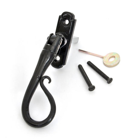 This is an image showing From The Anvil - Black Shepherd's Crook Espag - RH available from T.H Wiggans Architectural Ironmongery in Kendal, quick delivery and discounted prices
