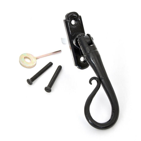 This is an image showing From The Anvil - Black Shepherd's Crook Espag - LH available from T.H Wiggans Architectural Ironmongery in Kendal, quick delivery and discounted prices