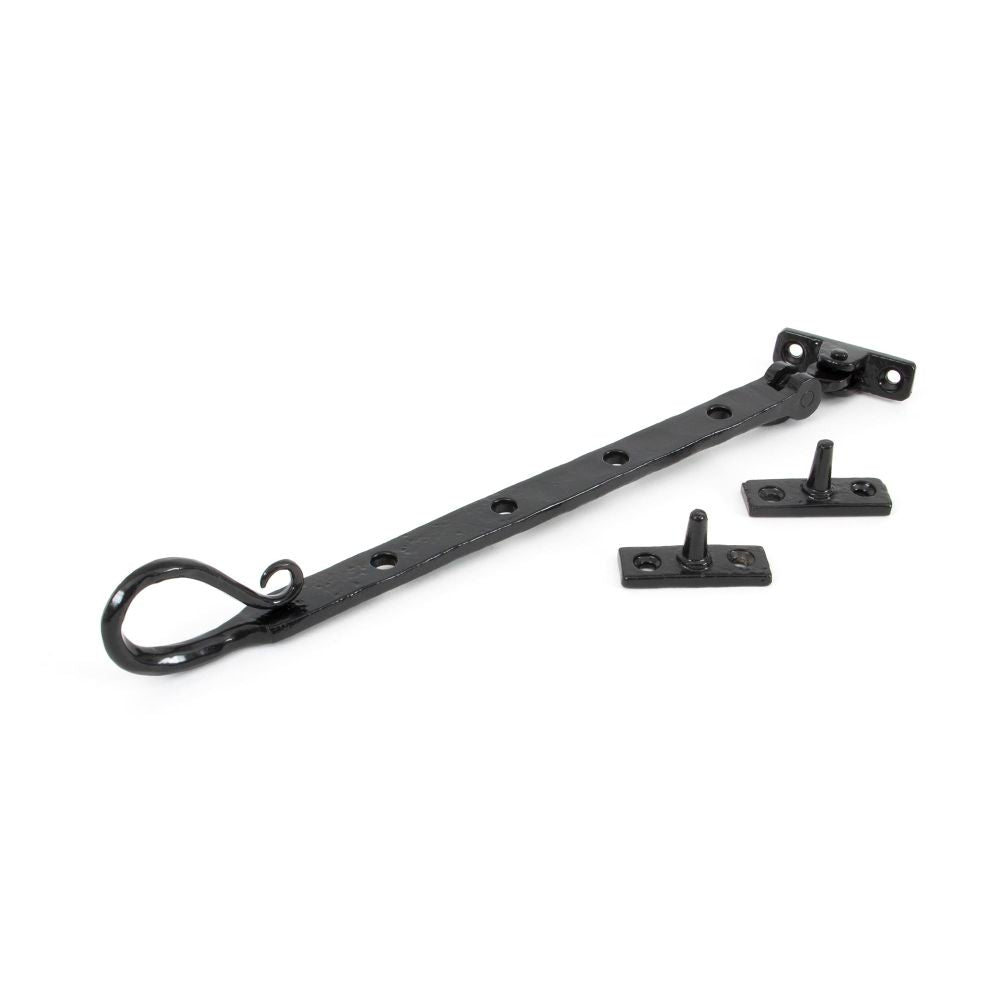 This is an image showing From The Anvil - Black 10" Shepherd's Crook Stay available from T.H Wiggans Architectural Ironmongery in Kendal, quick delivery and discounted prices