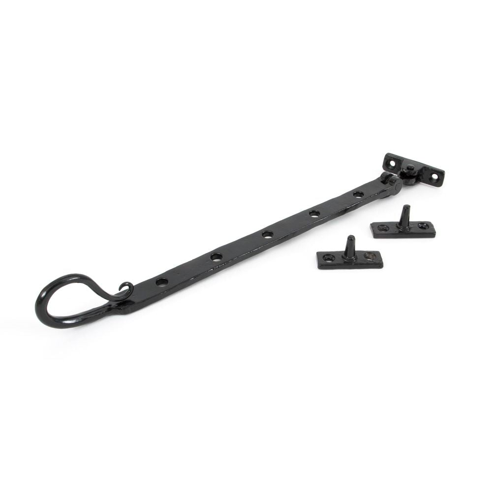 This is an image showing From The Anvil - Black 12" Shepherd's Crook Stay available from T.H Wiggans Architectural Ironmongery in Kendal, quick delivery and discounted prices