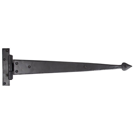 This is an image showing From The Anvil - Black 18" Arrow Head T Hinge (pair) available from T.H Wiggans Architectural Ironmongery in Kendal, quick delivery and discounted prices