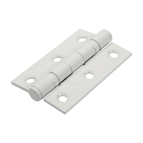 This is an image showing TIMCO Twin Ball Bearing Hinges - Steel - White - 76 x 51 - 2 Pieces Box available from T.H Wiggans Ironmongery in Kendal, quick delivery at discounted prices.
