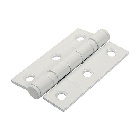This is an image showing TIMCO  Twin Ball Bearing Hinges - Steel - White - 76 x 51 - 2 Pieces Box available from T.H Wiggans Ironmongery in Kendal, quick delivery at discounted prices.