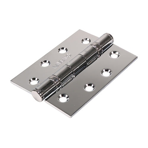 This is an image showing TIMCO Twin Ball Bearing Hinges - Steel - Polished Chrome - 102 x 76 - 2 Pieces Box available from T.H Wiggans Ironmongery in Kendal, quick delivery at discounted prices.