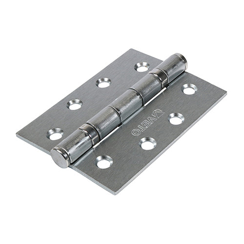 This is an image showing TIMCO Twin Ball Bearing Hinges - Steel - Satin Chrome - 102 x 76 - 2 Pieces Box available from T.H Wiggans Ironmongery in Kendal, quick delivery at discounted prices.
