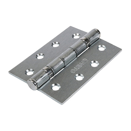 This is an image showing TIMCO  Twin Ball Bearing Hinges - Steel - Satin Chrome - 102 x 76 - 2 Pieces Box available from T.H Wiggans Ironmongery in Kendal, quick delivery at discounted prices.