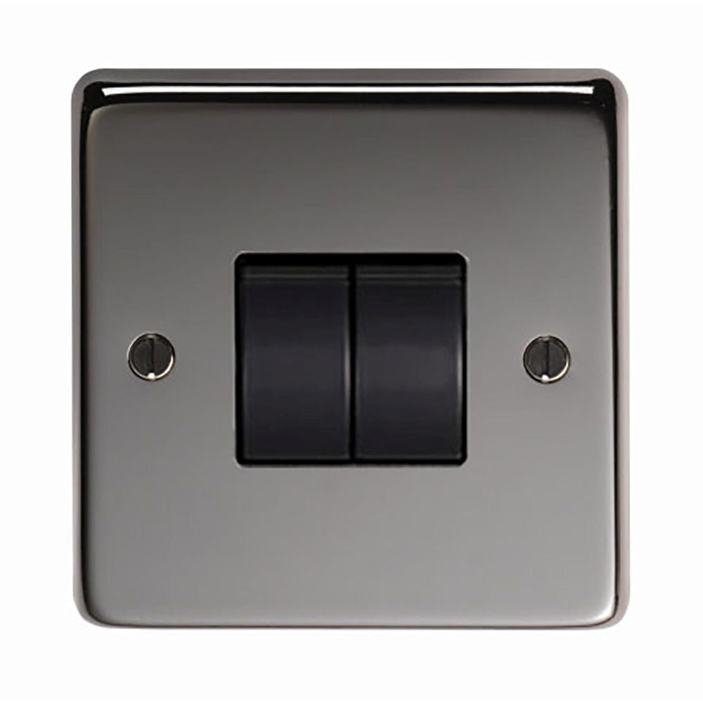 This is an image showing From The Anvil - BN Double 10 Amp Switch available from T.H Wiggans Architectural Ironmongery in Kendal, quick delivery and discounted prices