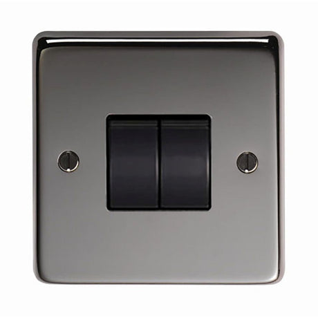 This is an image showing From The Anvil - BN Double 10 Amp Switch available from T.H Wiggans Architectural Ironmongery in Kendal, quick delivery and discounted prices
