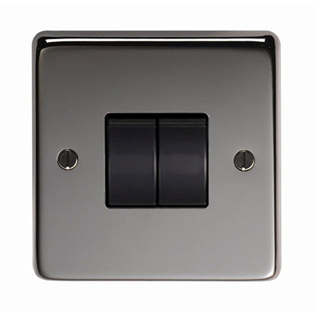 This is an image showing From The Anvil - BN Double 10 Amp Switch available from T.H Wiggans Architectural Ironmongery in Kendal, quick delivery and discounted prices