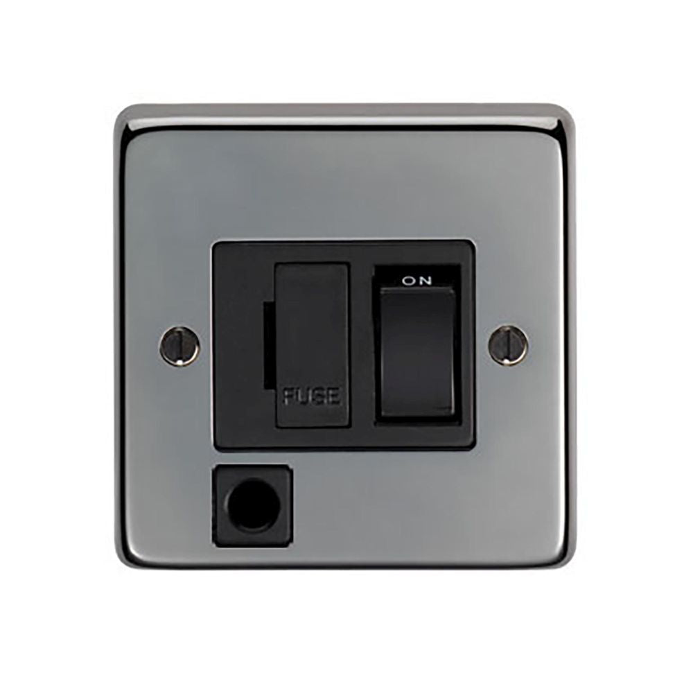 This is an image showing From The Anvil - BN 13 Amp Switched Fuse + Flex available from T.H Wiggans Architectural Ironmongery in Kendal, quick delivery and discounted prices