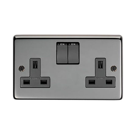 This is an image showing From The Anvil - BN Double 13 Amp Switched Socket available from T.H Wiggans Architectural Ironmongery in Kendal, quick delivery and discounted prices