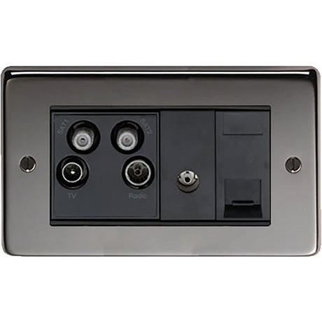 This is an image showing From The Anvil - BN Sky Plus Socket available from T.H Wiggans Architectural Ironmongery in Kendal, quick delivery and discounted prices