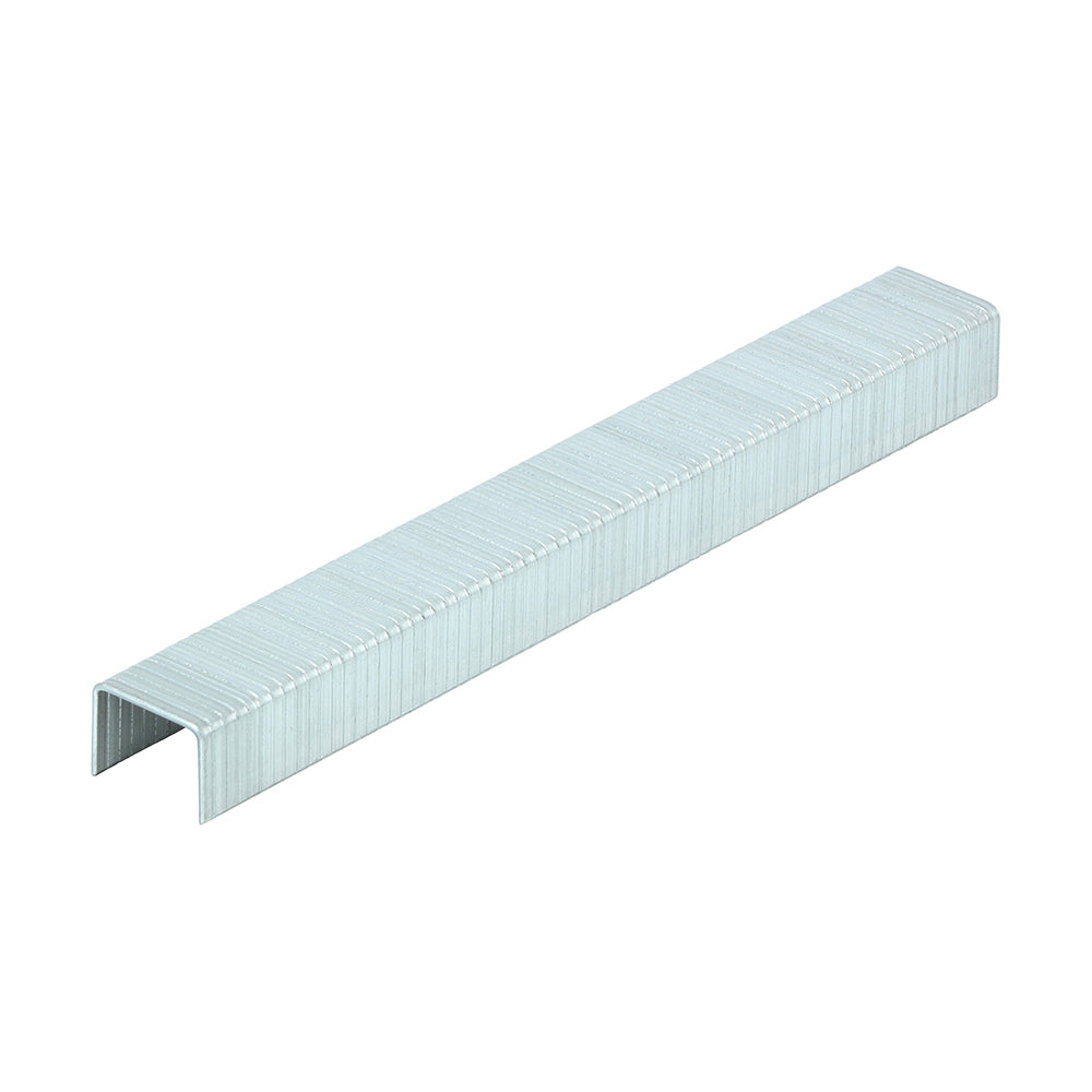 This is an image showing TIMCO Heavy Duty Staples - Chisel Point - Galvanised  - 8mm - 1000 Pieces Box available from T.H Wiggans Ironmongery in Kendal, quick delivery at discounted prices.