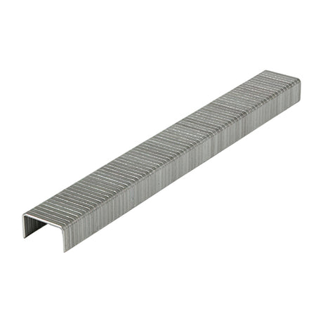 This is an image showing TIMCO Heavy Duty Staples - Chisel Point - Galvanised  - 6mm - 1000 Pieces Box available from T.H Wiggans Ironmongery in Kendal, quick delivery at discounted prices.