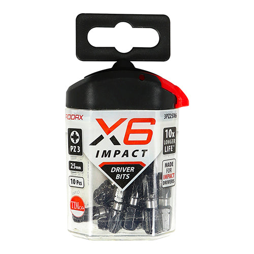 This is an image showing TIMCO Impact Driver Bits - PZ - No.3 x 25 - 10 Pieces Handy Bit Pack available from T.H Wiggans Ironmongery in Kendal, quick delivery at discounted prices.