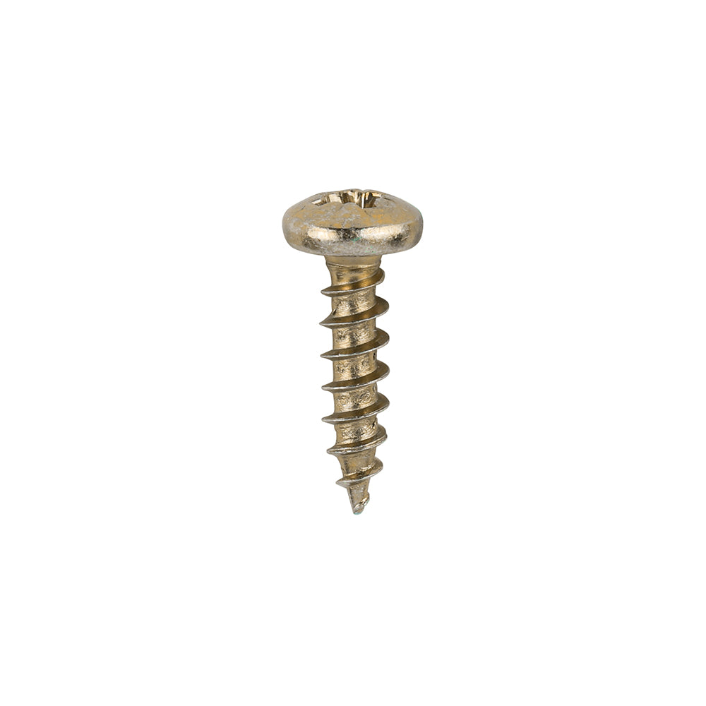 This is an image showing TIMCO Classic Multi-Purpose Screws - PZ - Pan Head - Yellow - 4.0 x 16 - 200 Pieces Box available from T.H Wiggans Ironmongery in Kendal, quick delivery at discounted prices.