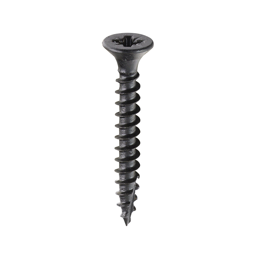 This is an image showing TIMCO Classic Multi-Purpose Screws - PZ - Double Countersunk - Exterior - Black Organic - 4.0 x 30 - 200 Pieces Box available from T.H Wiggans Ironmongery in Kendal, quick delivery at discounted prices.