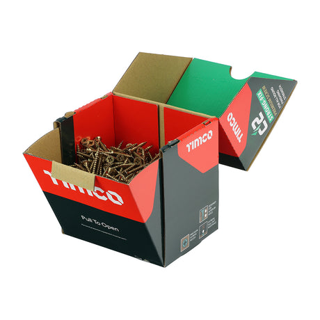 This is an image showing TIMCO C2 Strong-Fix - PZ - Double Countersunk - Twin-Cut - Yellow - 4.0 x 30 - 1000 Pieces Box available from T.H Wiggans Ironmongery in Kendal, quick delivery at discounted prices.