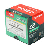 This is an image showing TIMCO C2 Strong-Fix - PZ - Double Countersunk - Twin-Cut - Yellow - 4.0 x 40 - 1000 Pieces Box available from T.H Wiggans Ironmongery in Kendal, quick delivery at discounted prices.