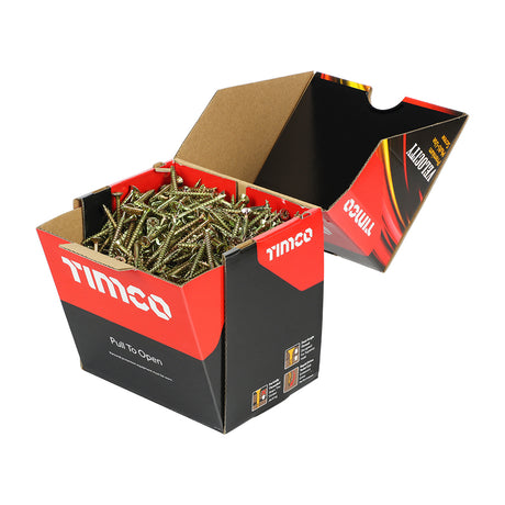 This is an image showing TIMCO Velocity Premium Multi-Use Screws - PZ - Double Countersunk - Yellow - 4.0 x 40 - 1000 Pieces Box available from T.H Wiggans Ironmongery in Kendal, quick delivery at discounted prices.