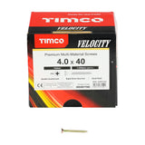 This is an image showing TIMCO Velocity Premium Multi-Use Screws - PZ - Double Countersunk - Yellow - 4.0 x 40 - 1000 Pieces Box available from T.H Wiggans Ironmongery in Kendal, quick delivery at discounted prices.