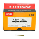 This is an image showing TIMCO Solo Chipboard & Woodscrews - Industry Pack - PZ - Double Countersunk - Yellow - 4.0 x 50 - 1000 Pieces Box available from T.H Wiggans Ironmongery in Kendal, quick delivery at discounted prices.