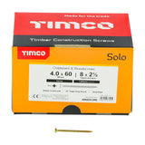 This is an image showing TIMCO Solo Chipboard & Woodscrews - Industry Pack - PZ - Double Countersunk - Yellow - 4.0 x 60 - 1000 Pieces Box available from T.H Wiggans Ironmongery in Kendal, quick delivery at discounted prices.