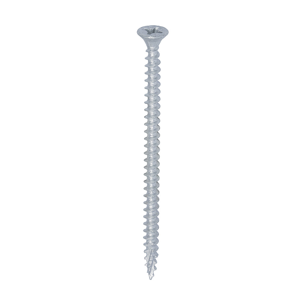 This is an image showing TIMCO C2 Exterior Strong-Fix - PZ - Double Countersunk with Ribs - Twin-Cut - Silver - 4.0 x 70 - 200 Pieces Box available from T.H Wiggans Ironmongery in Kendal, quick delivery at discounted prices.