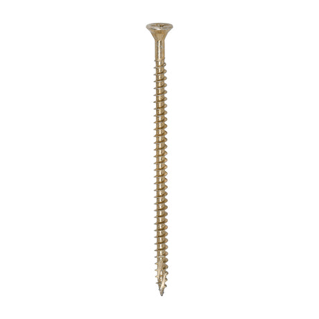 This is an image showing TIMCO C2 Strong-Fix - PZ - Double Countersunk - Twin-Cut - Yellow - 4.0 x 80 - 1000 Pieces Box available from T.H Wiggans Ironmongery in Kendal, quick delivery at discounted prices.