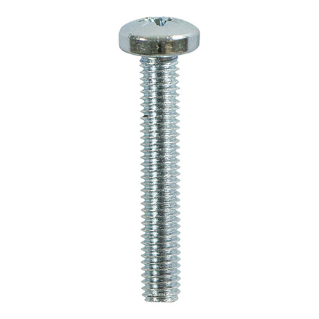 This is an image showing TIMCO Metric Threaded Machine Screws - PZ - Pan Head - Zinc - M4 x 10 - 100 Pieces Box available from T.H Wiggans Ironmongery in Kendal, quick delivery at discounted prices.