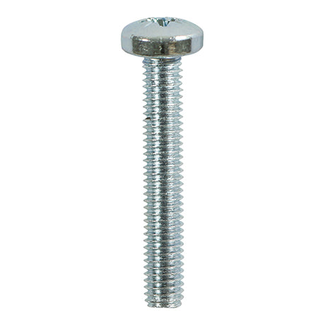 This is an image showing TIMCO Metric Threaded Machine Screws - PZ - Pan Head - Zinc - M4 x 12 - 100 Pieces Box available from T.H Wiggans Ironmongery in Kendal, quick delivery at discounted prices.