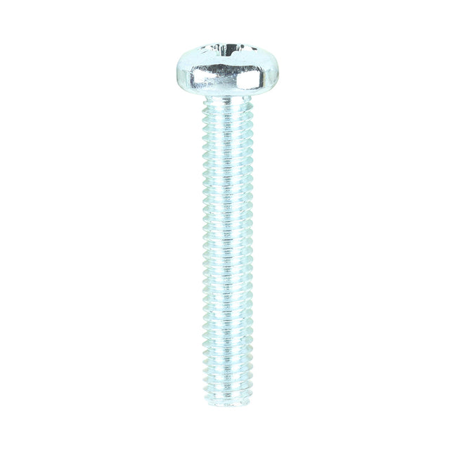 This is an image showing TIMCO Metric Threaded Machine Screws - PZ - Pan Head - Zinc - M4 x 25 - 100 Pieces Box available from T.H Wiggans Ironmongery in Kendal, quick delivery at discounted prices.