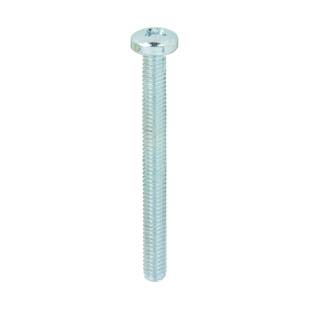 This is an image showing TIMCO Metric Threaded Machine Screws - PZ - Pan Head - Zinc - M4 x 40 - 100 Pieces Box available from T.H Wiggans Ironmongery in Kendal, quick delivery at discounted prices.